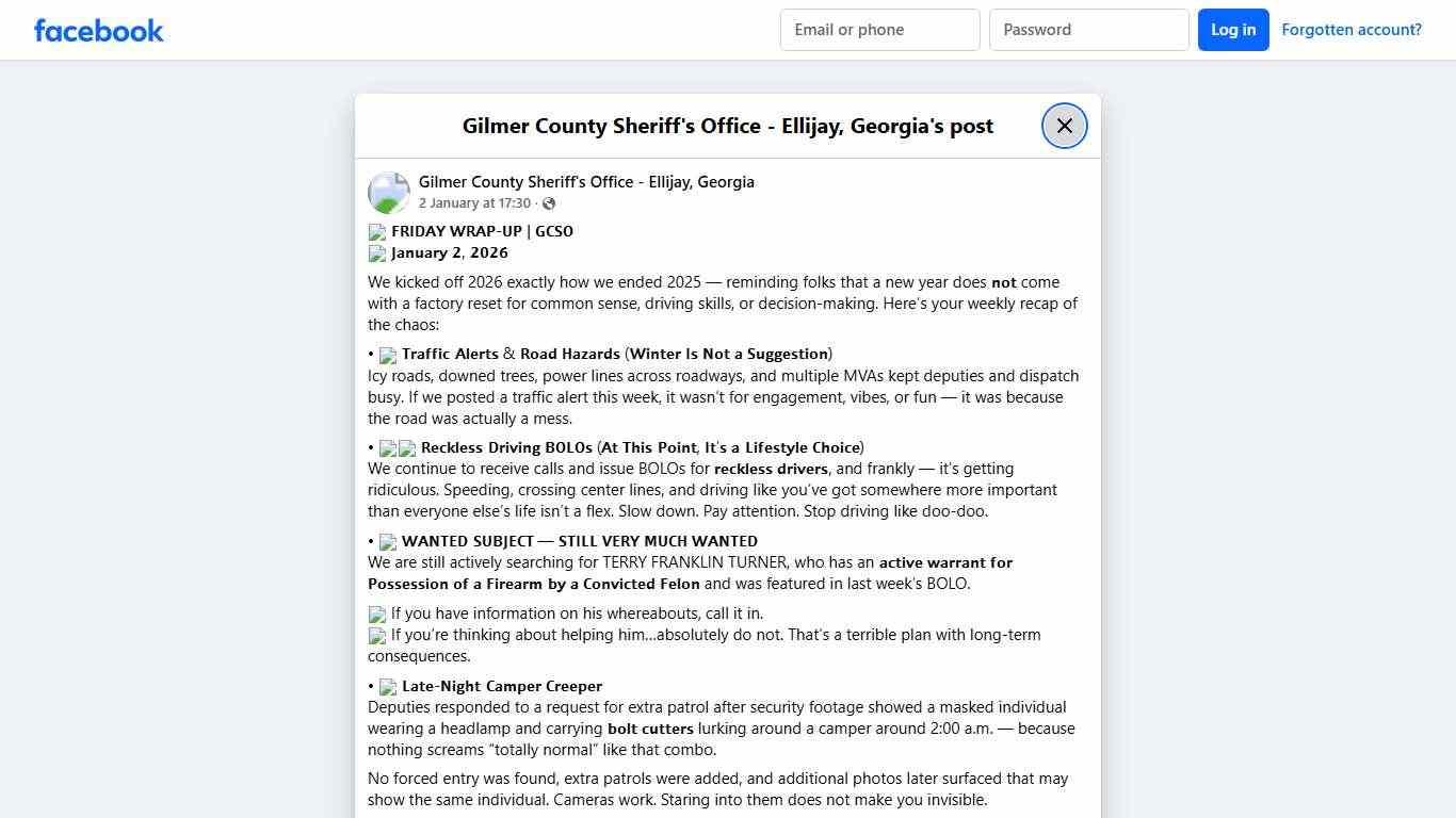 🚓... - Gilmer County Sheriff's Office - Ellijay, Georgia Facebook